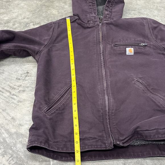 Carhartt Womens Sherpa Lined Jacket Coat Purple Women S Hooded Zip Plum Faded - Picture 13 of 13